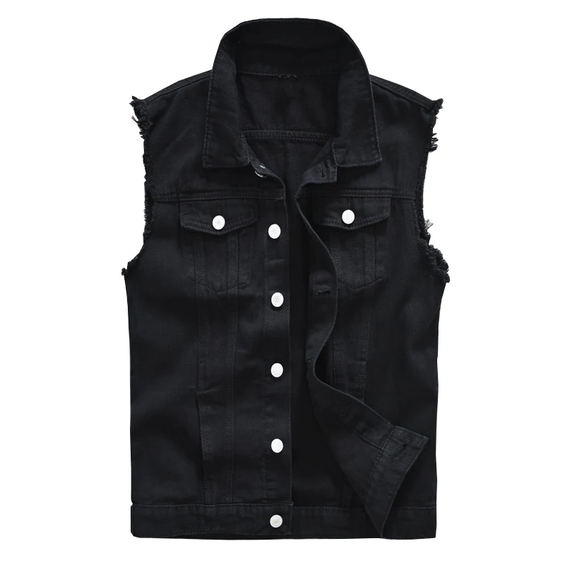 Sokotoo Men\u0026#39;s Black Jean Vest Slim 