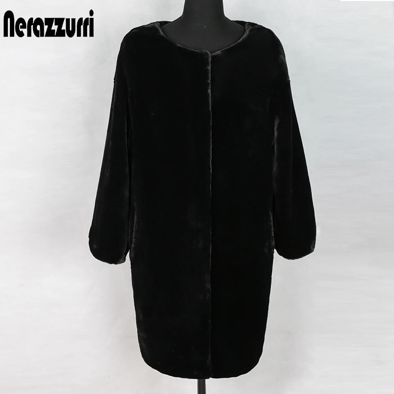 Nerazzurri Faux fur jacket women new arrival 2019