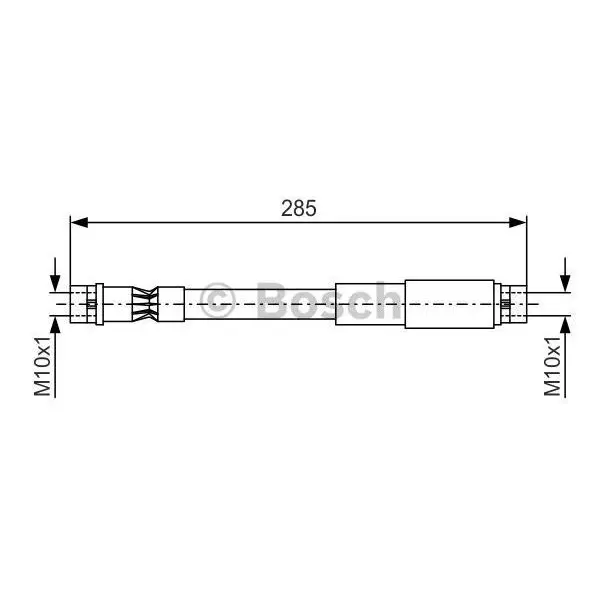 Шланг торм. пер.\ Audi 80 1.6/1.8/2.0/1.9D 87-91 L 285 BOSCH 1 9