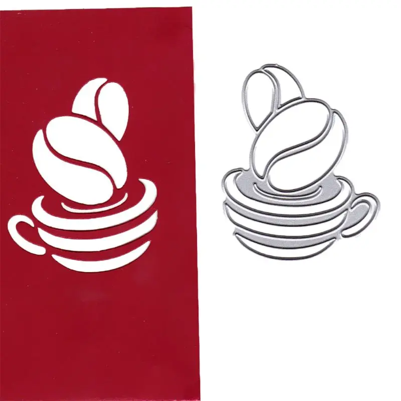 Coffee Cup Metal Cutting Dies Stencil DIY Scrapbooking Album Stamp Paper Card Embossing Crafts Decor