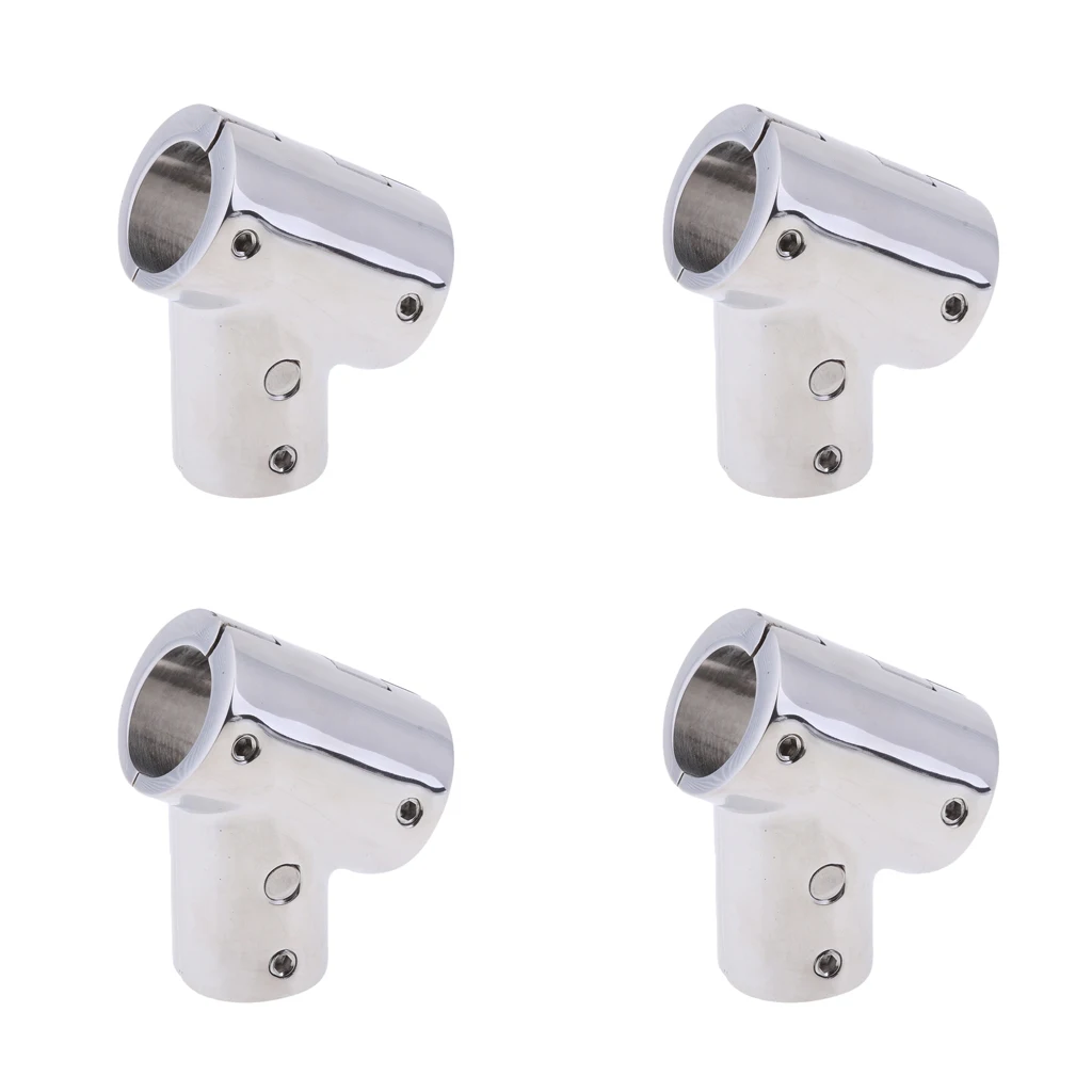 4X Stainless Steel 316 Grade Boat Marine Handrail Fitting 60 Degree Tee 7/8'' 22mm