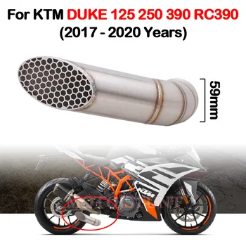 Slip-On Motorcycle Hidden Exhaust Middle Link Pipe Muffler Modify Escape Moto For KTM DUKE 125 250 390 RC390 2017 2018 2019 2020