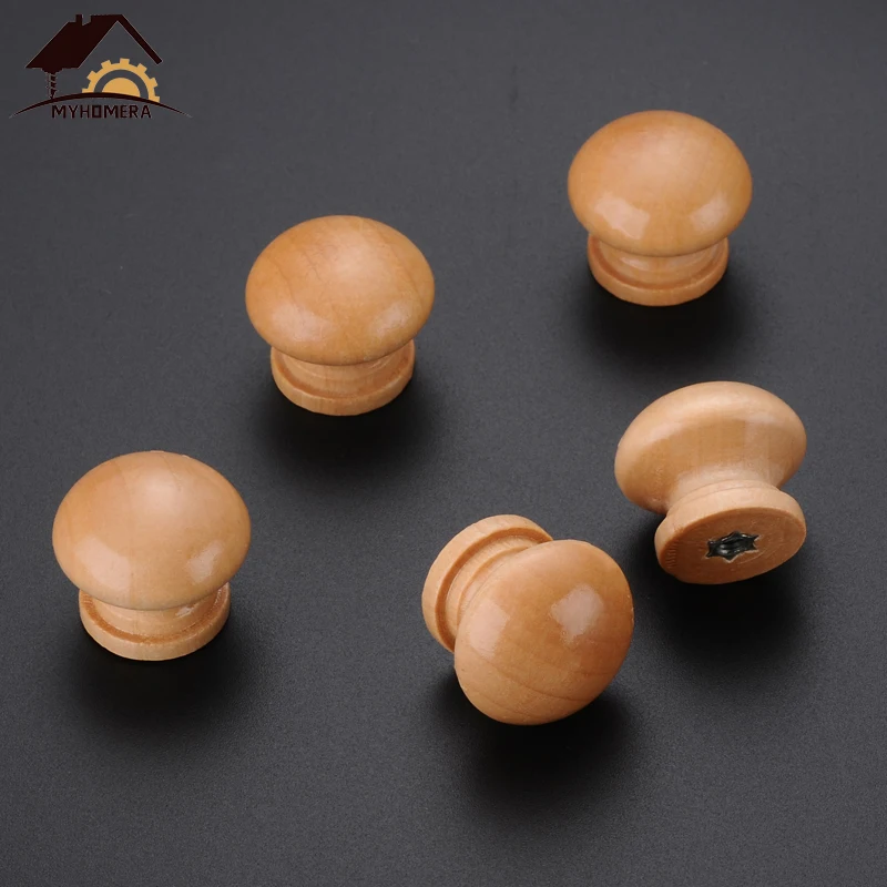 Furniture Knobs 30 Pieces 20Pieces Wooden Knobs Pulls Natural Wood Drawer Cabinet Wardrobe Handle Round Knob Kitchen DIY Furniture Hardware