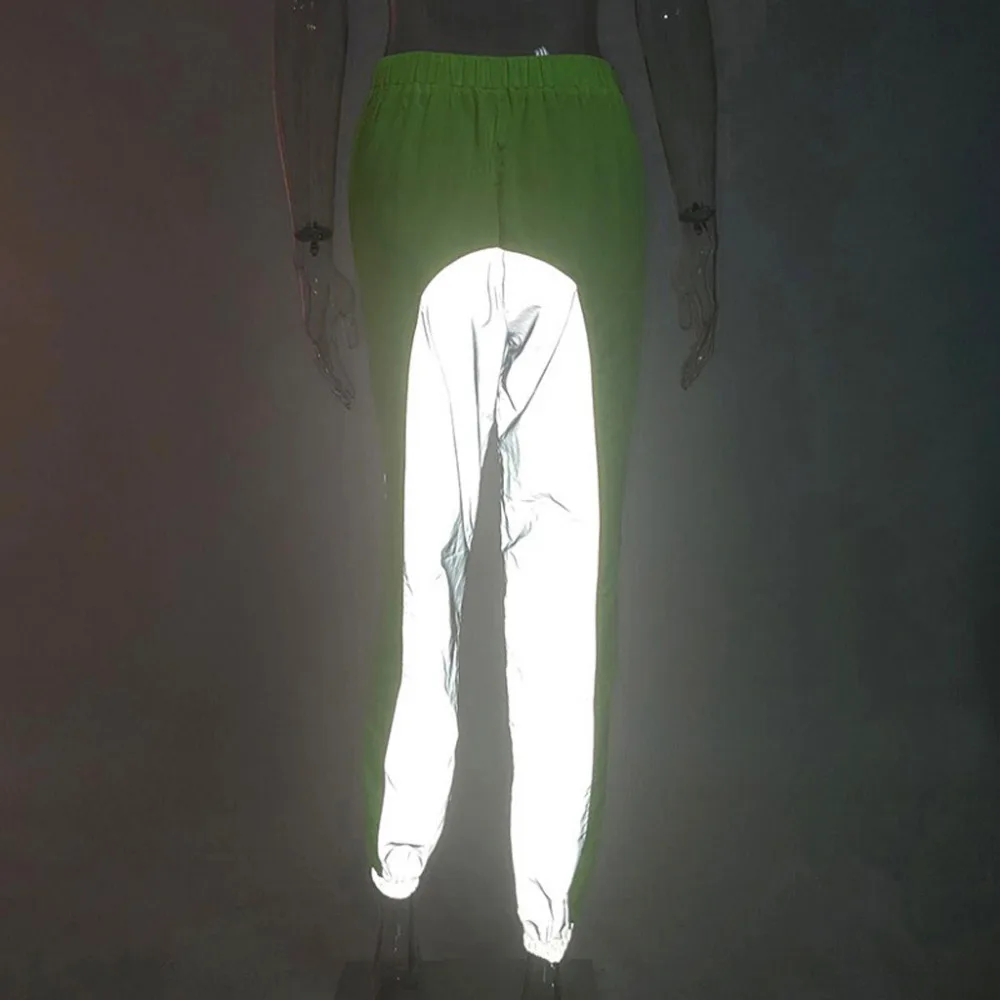 Модные женские свободные модные повседневные брюки Daliy Wild Reflective, Брюки Легинсы, готические леггинсы#2S24