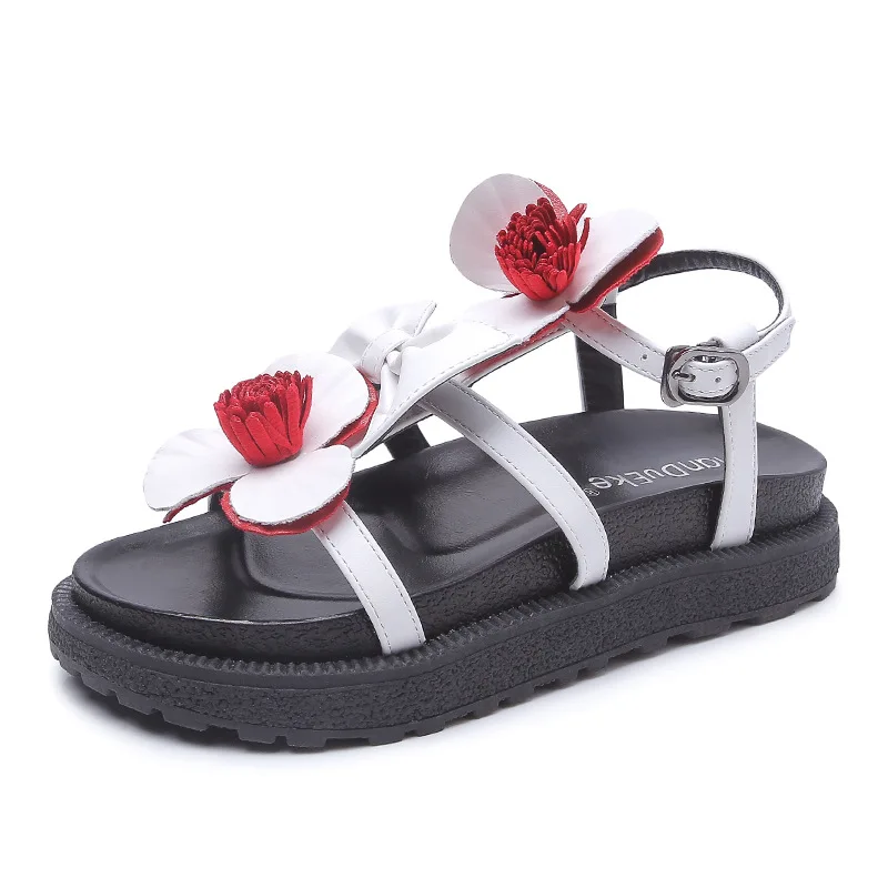 

Fashion Flower Summer Women's Gladiator Sandals Plus Size 43 Buckle Ladies Platform Shoes Beach Sandals Slide Female