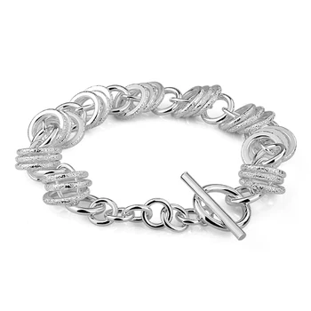 

Hot selling fine summer style 925 sterling silver bracelet jewelry bijouterie heart chain bracelets for women bracelet jewelry