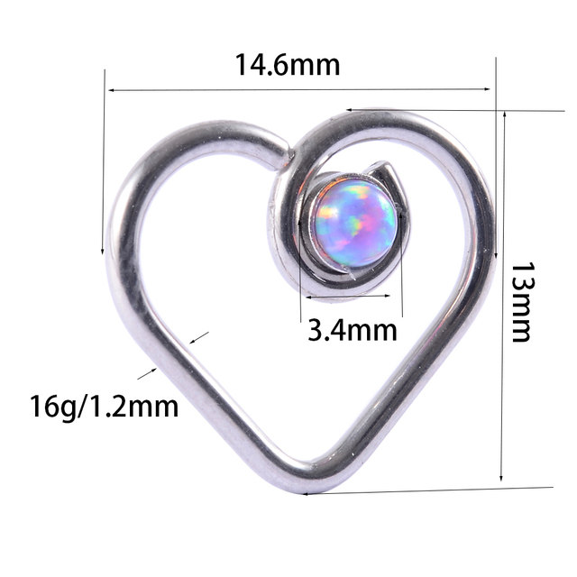 Purple Opal Stone Ear Tragus Cartilage Stud Industrial Conch Daith Ring Nose Lip Nipple Tongue Barbell Piercing Jewelry