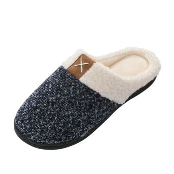 

Women Plush House Slippers Female Non-slip Indoor Casual Shoes Home Spring Bedroom Comfortable Slippers Couple Warm Shoes
