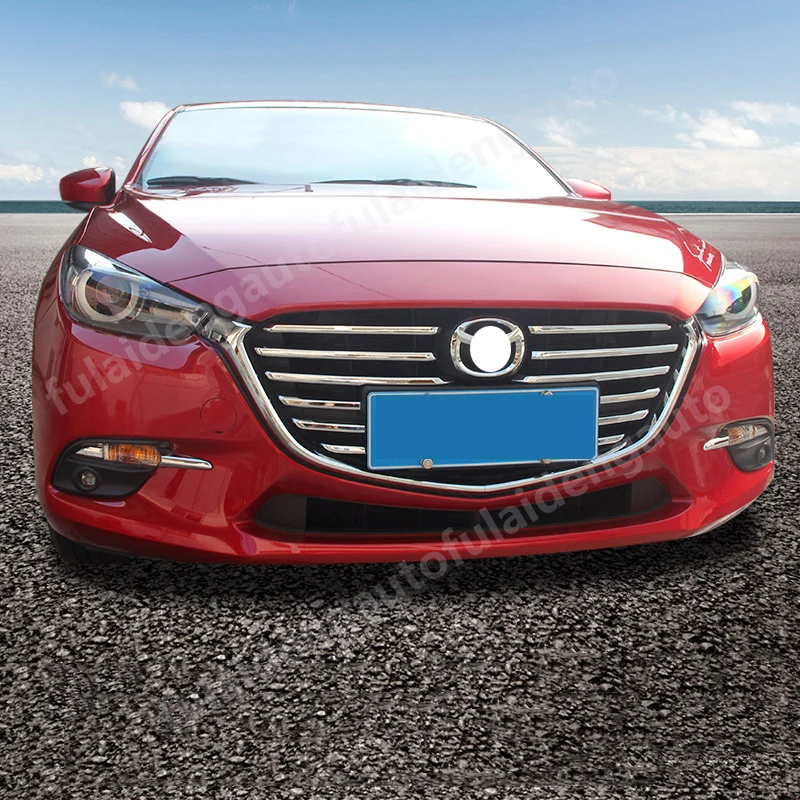 12 шт. для Mazda 3 Axela- ABS Хромированная передняя решетка крышки планки полоски аксессуары для стайлинга автомобилей