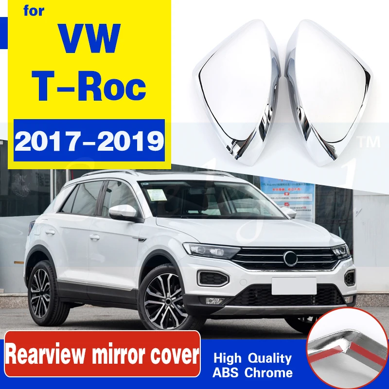 Чехол для зеркала заднего вида Volkswagen VW T-Roc 2017 2018 2019 Стильный хромированный