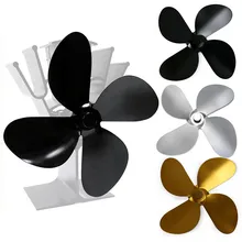 4 Blade Replacement Fan Blade Aluminum Alloy Black/gold/silver For Fireplace Fan Leaf Parts Heat Powered Wood Stove Fan Parts