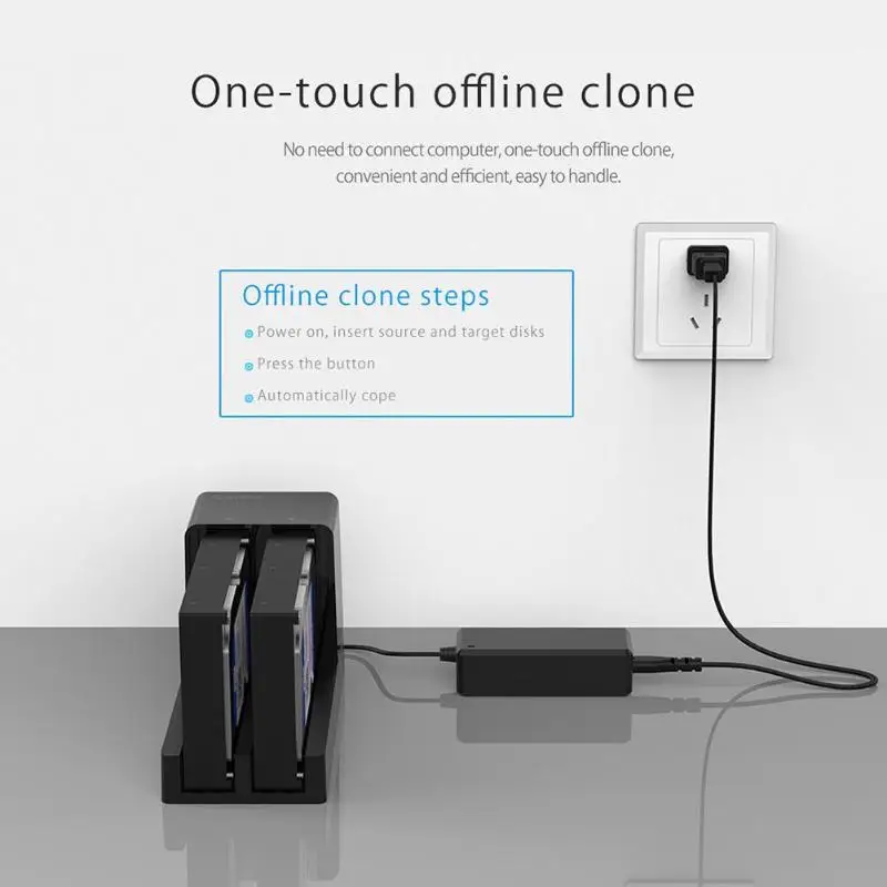 ORICO 2 отсека SATA к USB3.0 жесткий диск Док-станция 2,5/3,5 HDD чехол 5 Гбит/с поддержка 12 ТБ внешний жесткий диск Док-станция
