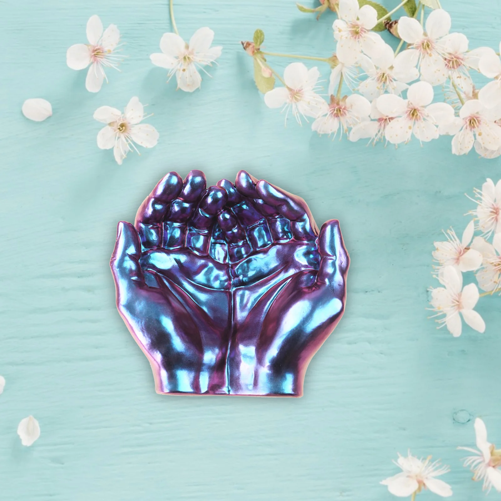 Aouke Two-Handed Silicone Mold Epoxy Resin DIY Palm Ashtray Desktop Ornaments Dish Placement Two-Handed Palm Silicone Mold