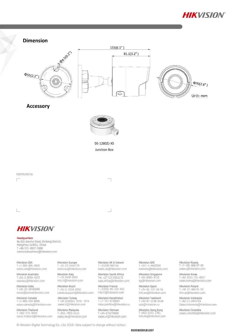 Hikvision оригинальная пуля 8MP PoE IP камера DS-2CD2083G0-I наружная камера безопасности H.265 со слотом для SD карты и 30 м ночного видения