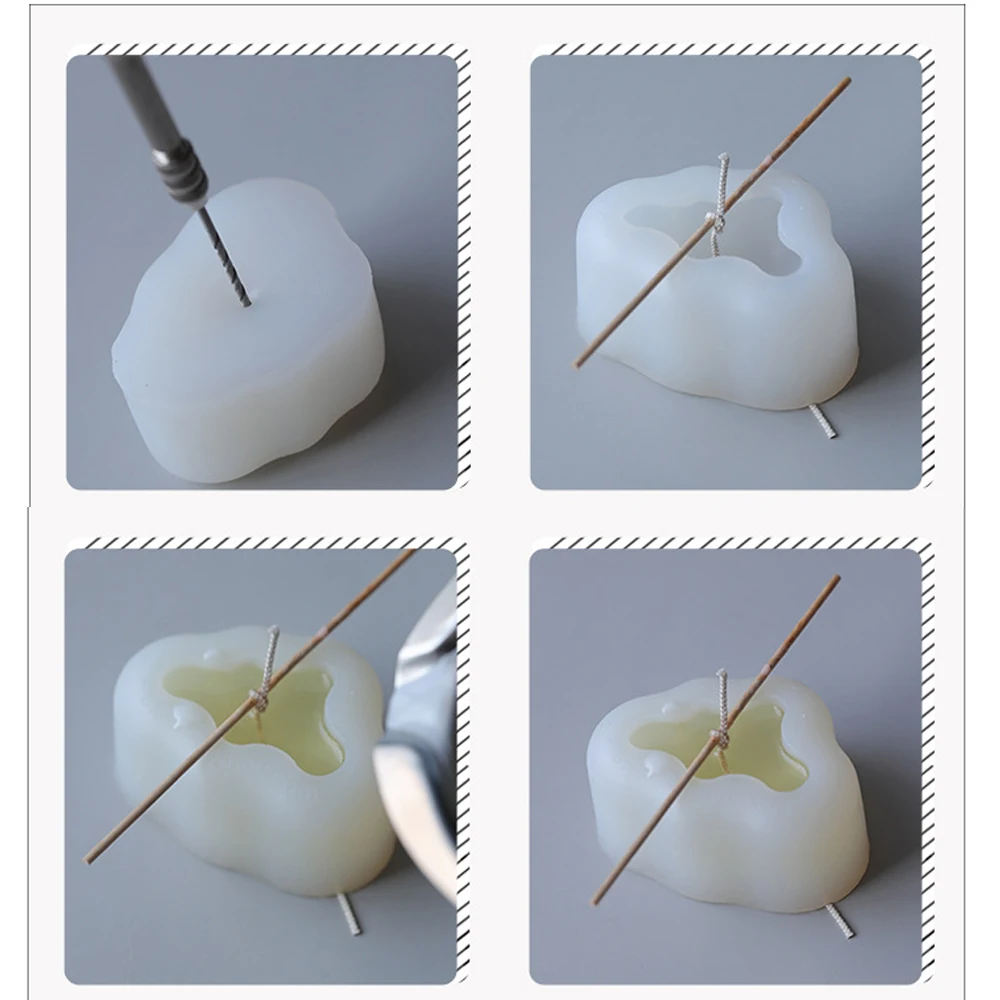 3D Cloud Shape Candle Silicone Mold Chocolate Mousse Fondant Ice Cube Pudding Candy Baking Mould Soap Scented Candle Mold Decor
