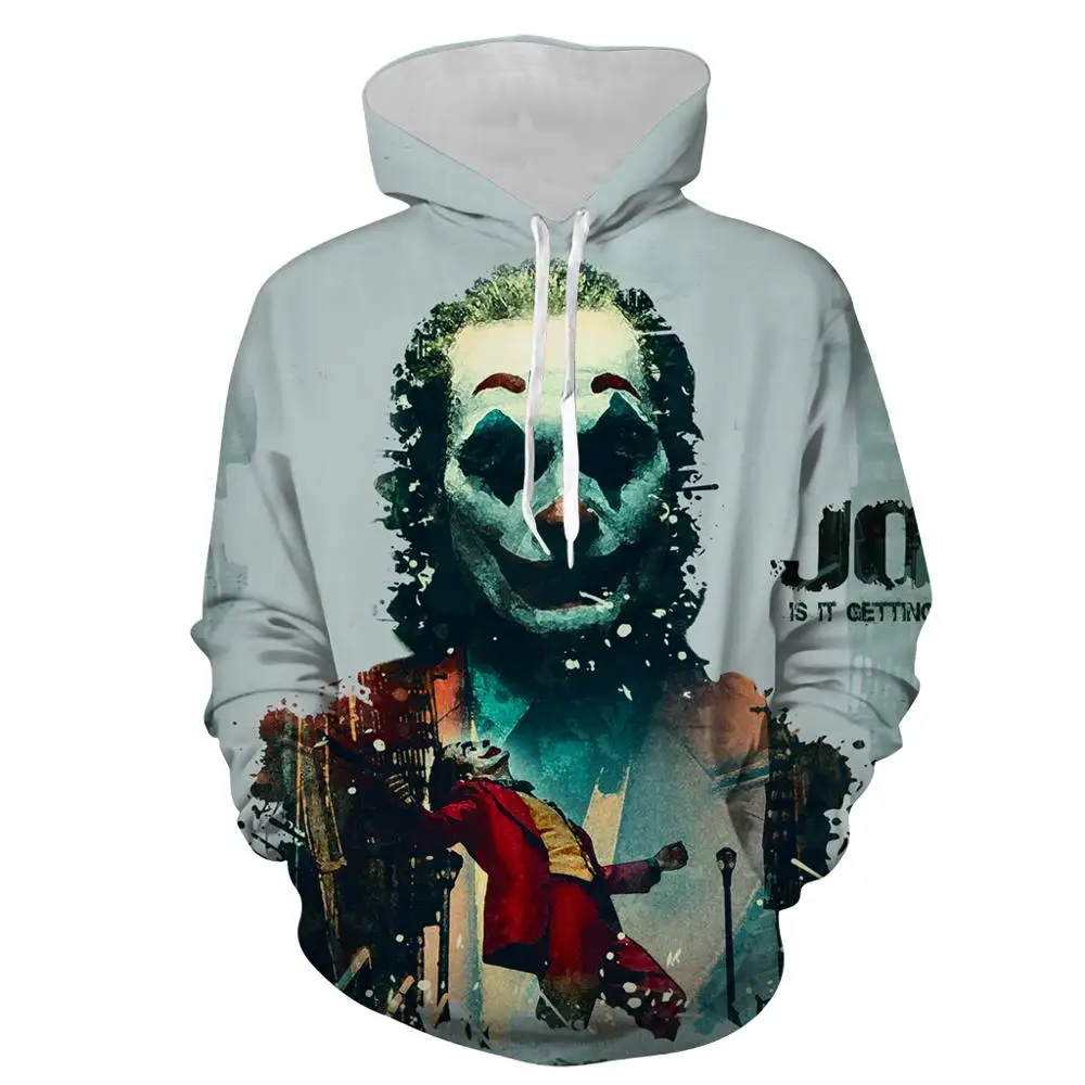 

The New 2020 men women funny clown Harajuku loose personality Pullover zipper sweatshirt 3D design print hoodie hip hop moletom