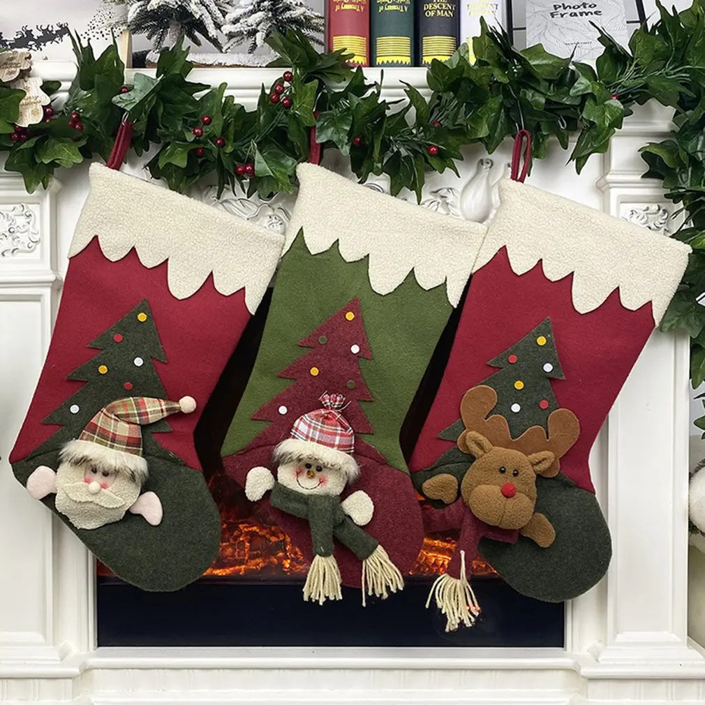 

Christmas Tree Hanging Gift Sock Christmas Decoration Stocking Sock Gift Candy Bags Lovely Gift Bag For Christmas
