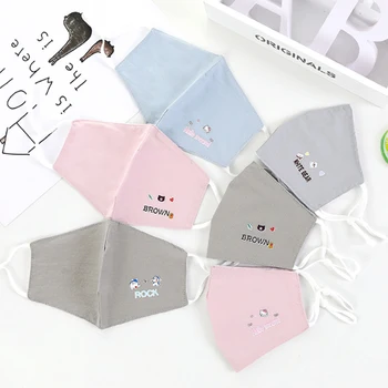 

Cartoon Kids 1Pcs Multi Color Cotton PM2.5 Black mouth Mask anti dust mask Activated carbon Windproof Mouth-muffle
