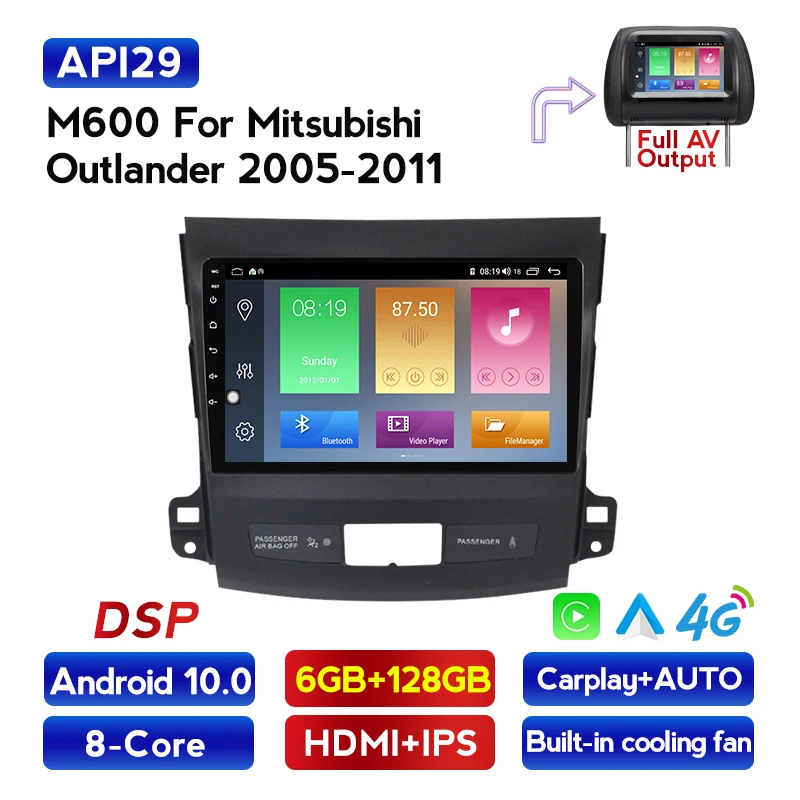 Мультимедийный плеер MEKEDE IPS DSP для автомобиля gps радио Mitsubishi Outlander 2006 2014 Peugeot 4007/Citroen