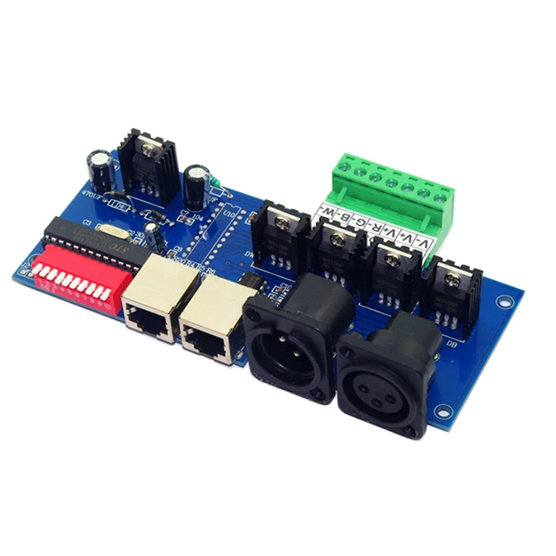 DC12V-24V 4CH LED DMX512 декодер 4 канала * 4A 16A макс. контроллер четыре CMOS с открытым выходом