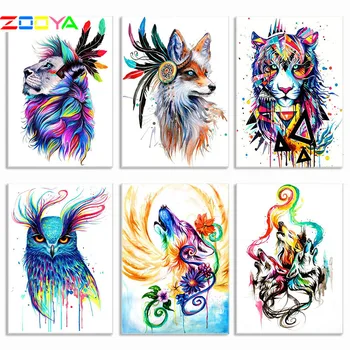 

Zooya Full Square/Round Drill 5D Diy Diamond Painting "Animal Colorful Paintings"3D Embroidery Cross Stitch 5D Home Decor Jq88