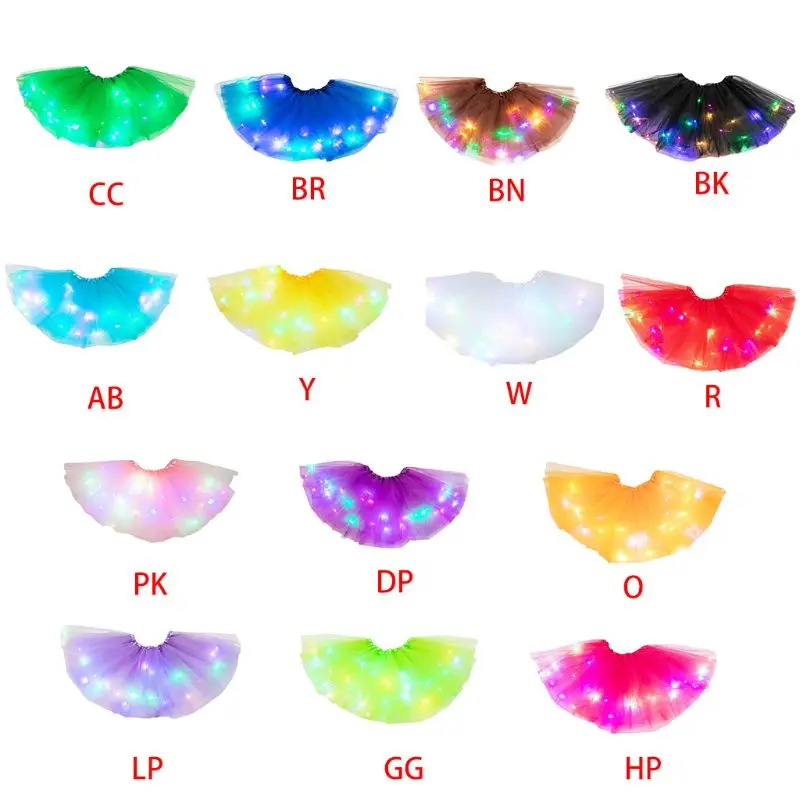 Little Girls LED Light Up Tutu Skirt Neon Colorful Luminous Party Dance 14 Colors Available | Детская одежда и обувь