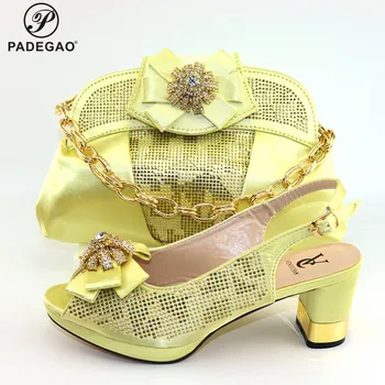 

Mature Style Italian Design African Women Shoes with Special Hand Bag to Match High Quality Nigerian Lady Shoes and Bag Set