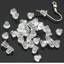 

500/1000pc/lot 4mm Earring Backs Stoppers For Jewelry Making Accessories Clear Plastic Bullet Ear Plugging Blocked (Contain Box)