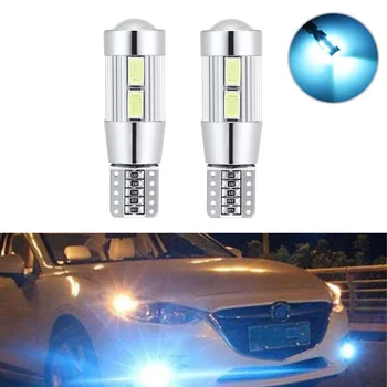 

2pcs T10 W5W Canbus No Error 10 SMD 5630 LED Light Wedge Bulb High Power LED Car Parking Fog Light Auto Clearance Light 12V