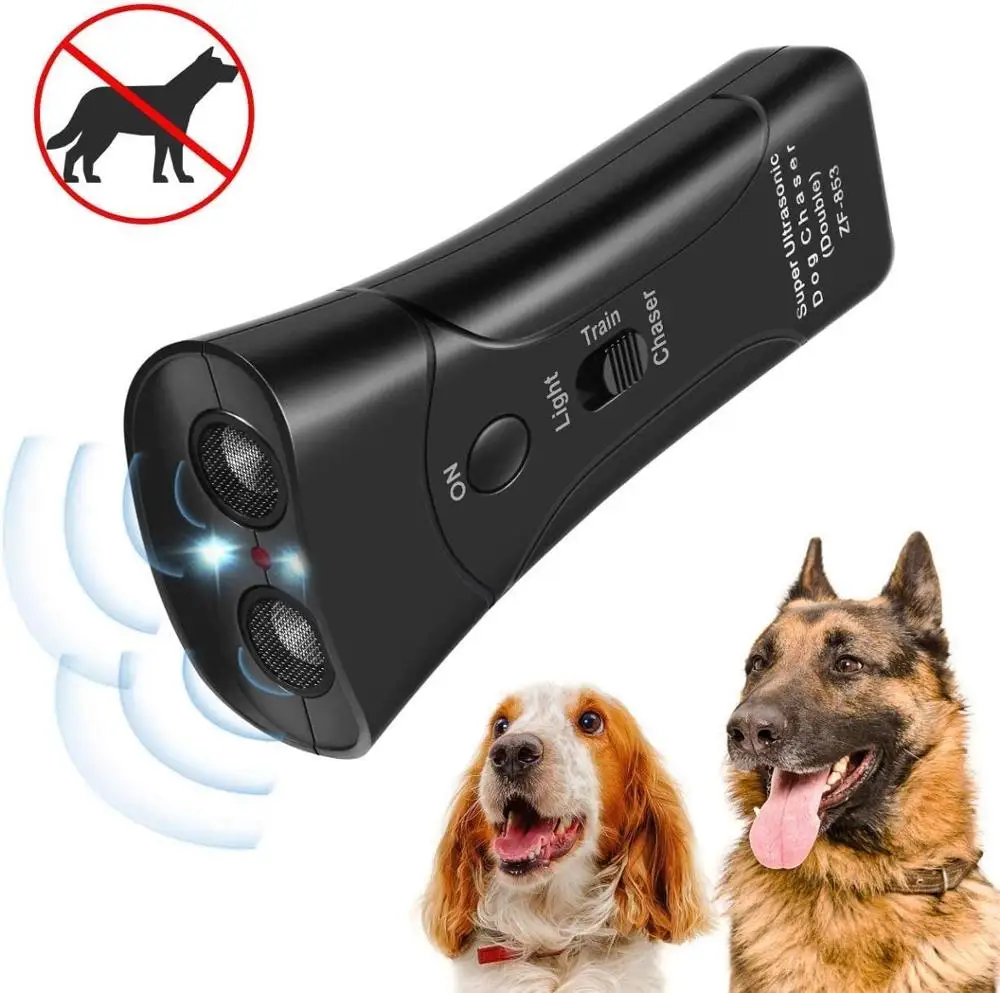 Linterna LED de entrenamiento ultrasónica para perro, herramienta de disuasión y entrenamiento de perro electrónico