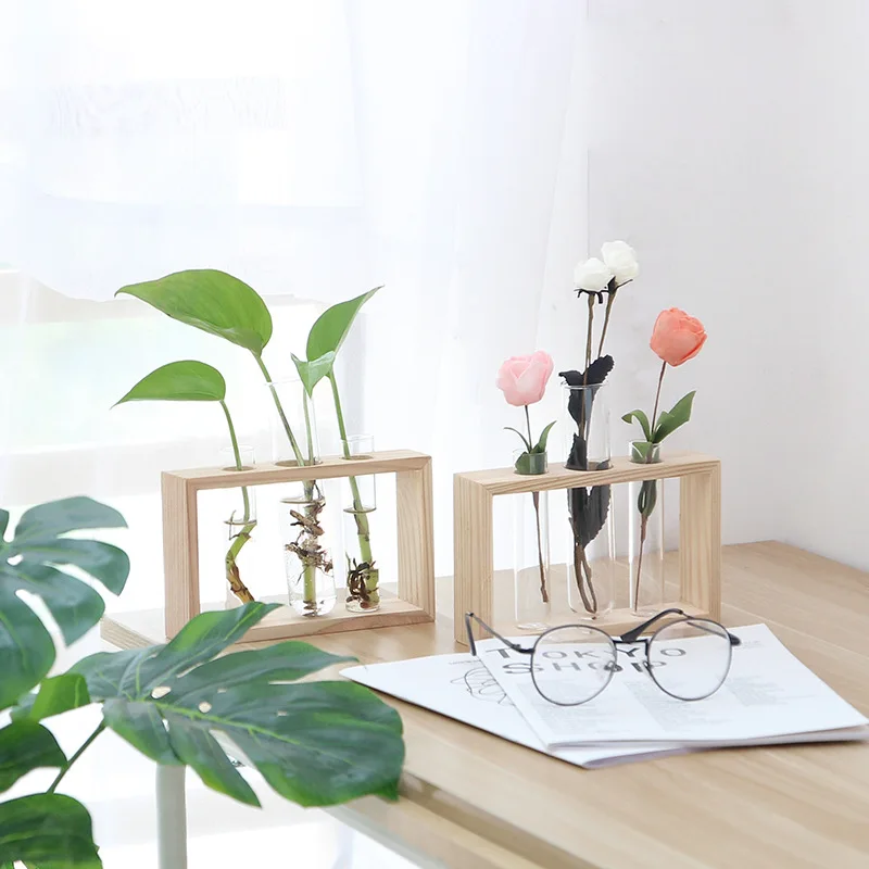 Креативная простая и свежая пробирка стеклянная ваза для гостиной украшение зеленые растения бутылка