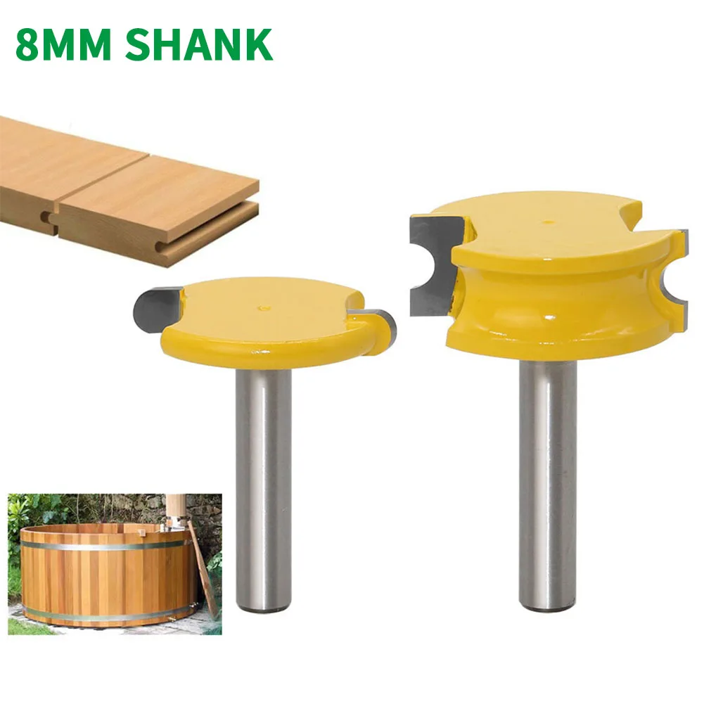 

2PC/Set 8MM Shank Milling Cutter Wood Carving Canoe Flute and Bead Router Bit Set Woodworking Tungsten Cobalt Alloy Wood Tenon