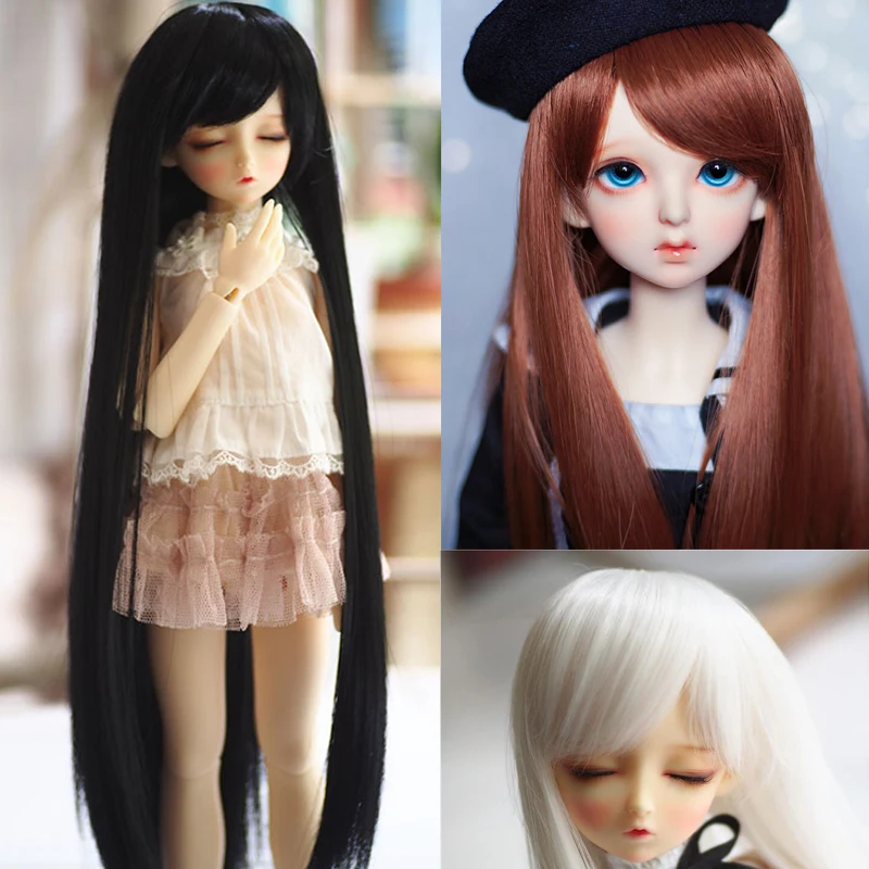 

D03-P318 children toy BJD DD SD MSD 1/3 1/4 1/6 doll's Accessoriess wig Long straight hair with oblique bangs 1pcs