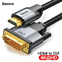 Baseus DVI к HDMI кабель двухсторонний штекер 4K HDMI к DVI D адаптер конвертер DVI-D видео кабель для PS4 PC HD tv проектор