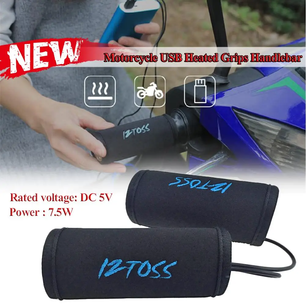 

1 Pair Winter Electric Motorcycle Heated Grips Motorcycle USB Heating Handles Handlebar Warmer Removable Grips