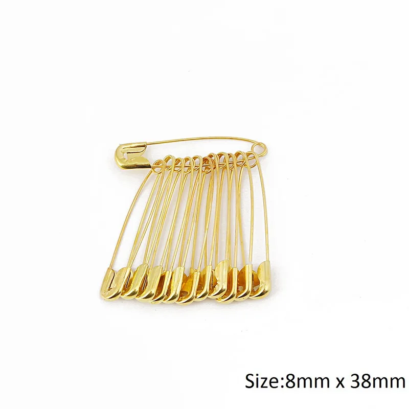 8x38mm gold 50 шт., высокое качество, безопасные булавки, золото, серебро, сделай сам, мини пряжка, булавка для одежды, металлический инструмент для рукоделия, швейные иглы, аксессуары - Цвет: 8x38mm gold