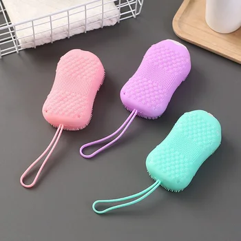 

Silicone Bath Brush Shower Bubble Scrub Sponge Brush Bathroom Cleaning Massage Brush For Scrubbing Back Body Shower Supplies