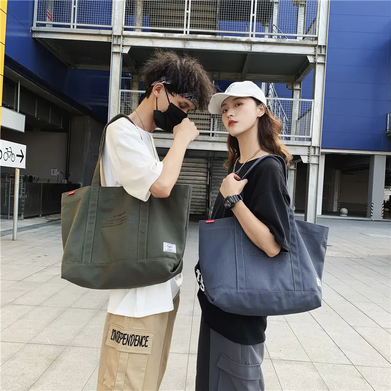 

2019 New Style Canvas Bag Solid Color Korean-style Shoulder Bag Simple Hand Oblique Bag Large Capacity Versatile Casual Bag