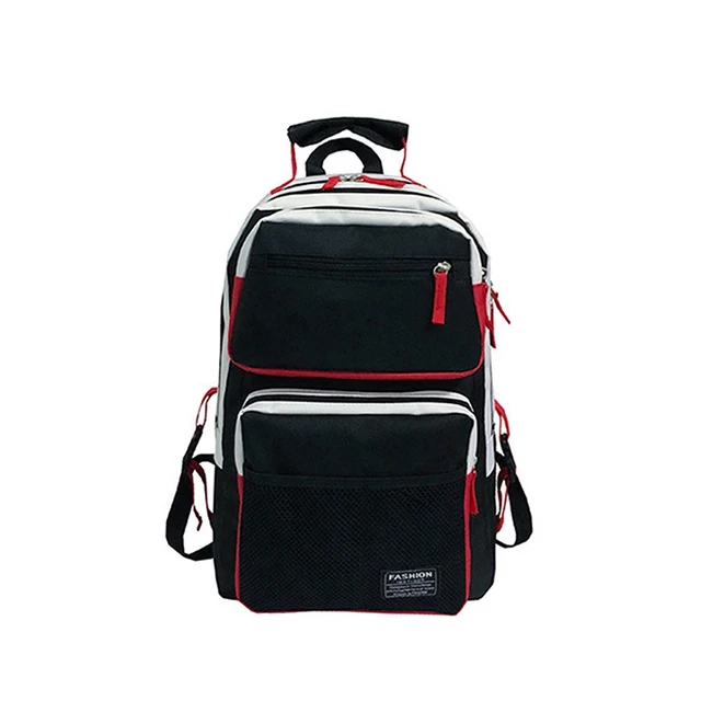 US $15.34 Casual Backpack Large Capacity Student Bag Computer Backpack Sports Backpack Black and White