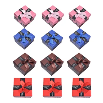

12pc Christmas Classic Gift Box Ring Box Necklace Jewelry Box Organizer Box
