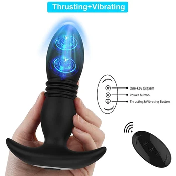 Thrusting Anal Vibrators Vibrating Anal Sex Toy For Man Powerful Back Forth Thrusting Patterns Thruster Male Prostate Massagers 4