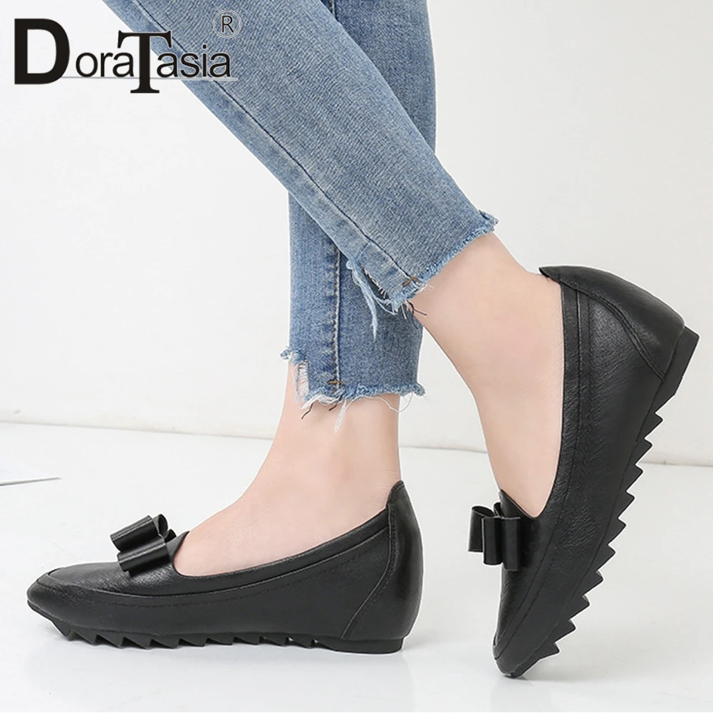 

DORATASIA New Lady Spring Daily Casual Platform Flats Comfort Low Heels Walk Loafers Women Elegant butterfly-knot Shoes Woman
