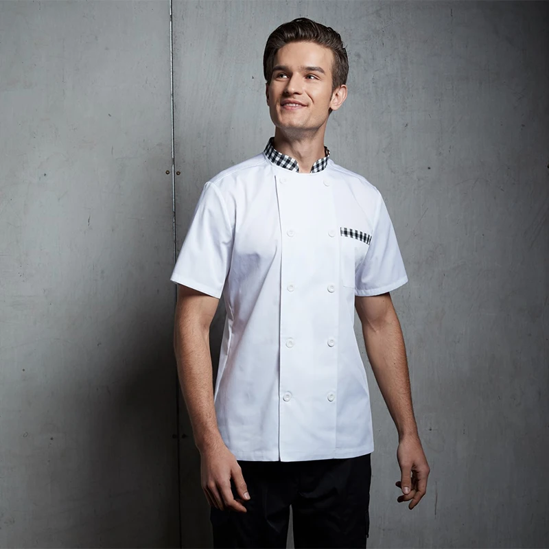 

Checkedout kitchen clothes waitress waiter uniform white chefs jacket uniform