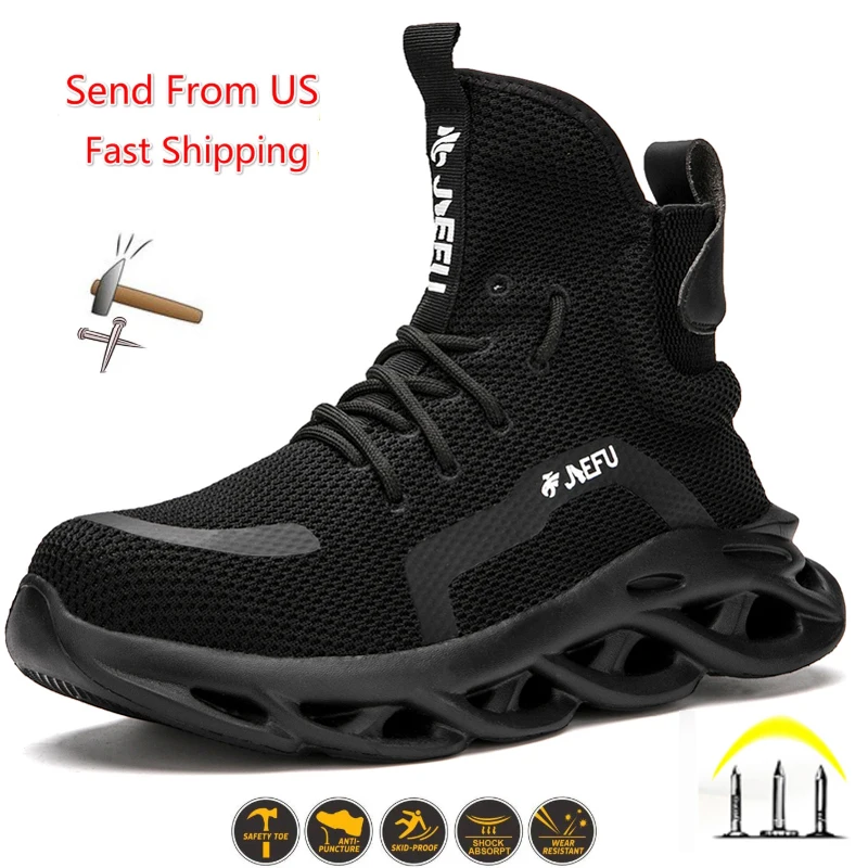 Promo Men Winter Safety Boots Are Light and Comfortable Steel Toe Cap Anti-piercing Industrial Outdoor Work Shoes Foot Protection