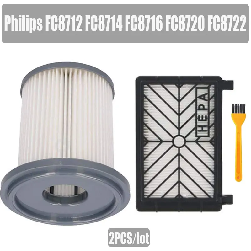 

2pcs Vacuum Cleaner Accessories HEPA Filters+12cm Filter Element For Philips FC8712 FC8714 FC8716 FC8720 FC8722 HEPA Filter
