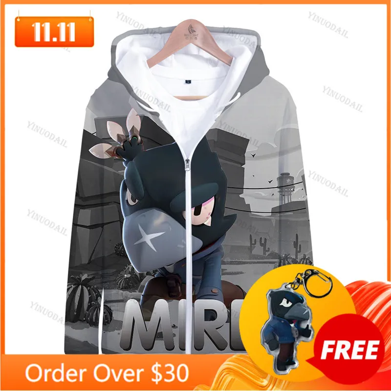 

Browlings Cartoon Tops Teen Clothes POCO Shelly 8 To 19 Years Kids Sweatshirt Shooter Game Leon 3D Printed Hoodie Boys Girls