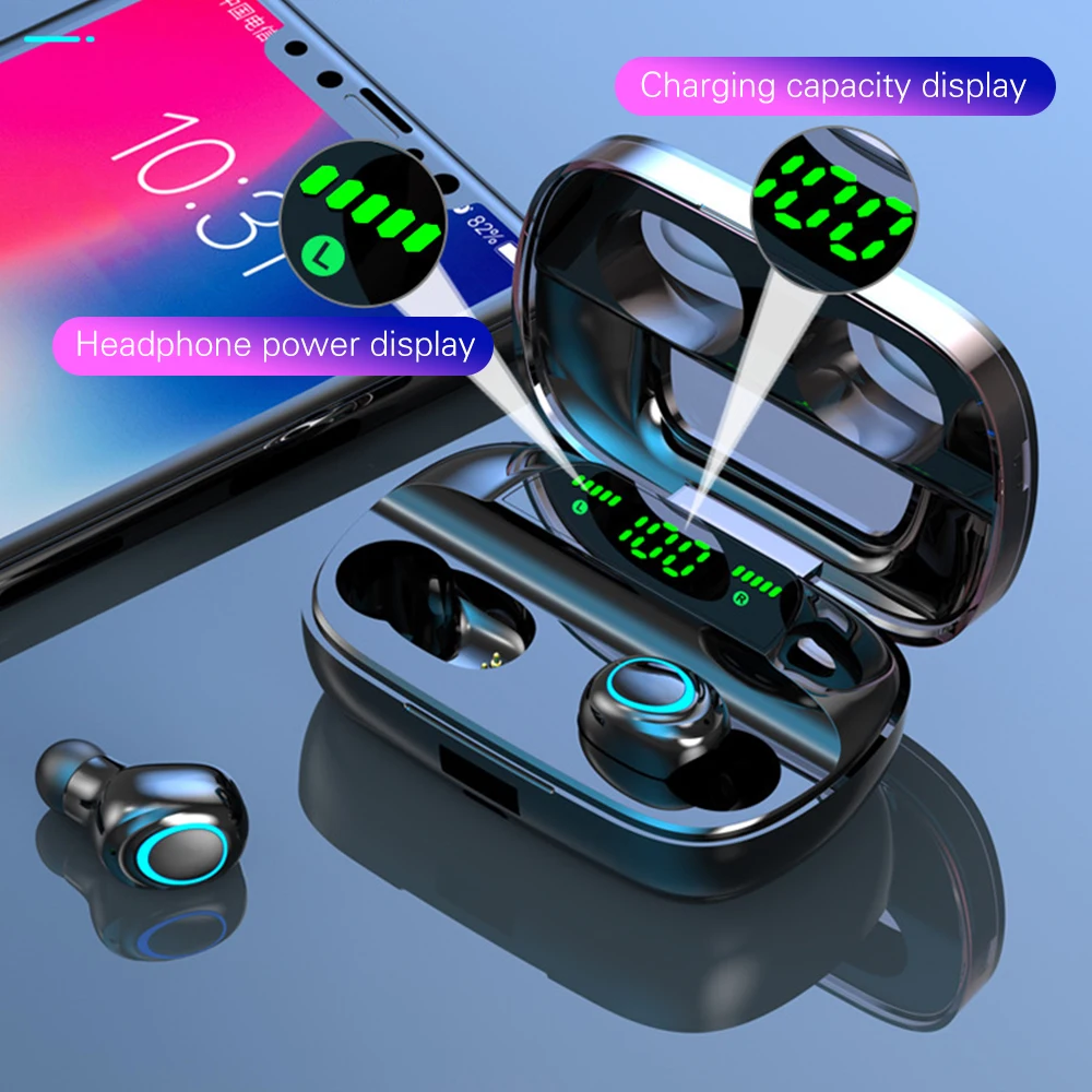TWS-наушники S11 с зарядным устройством на 3500 мА · ч и светодиодной подсветкой Bluetooth 5