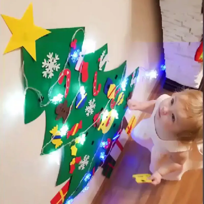 DIY светодиодный Войлок Рождественская елка Рождественские украшения 2019