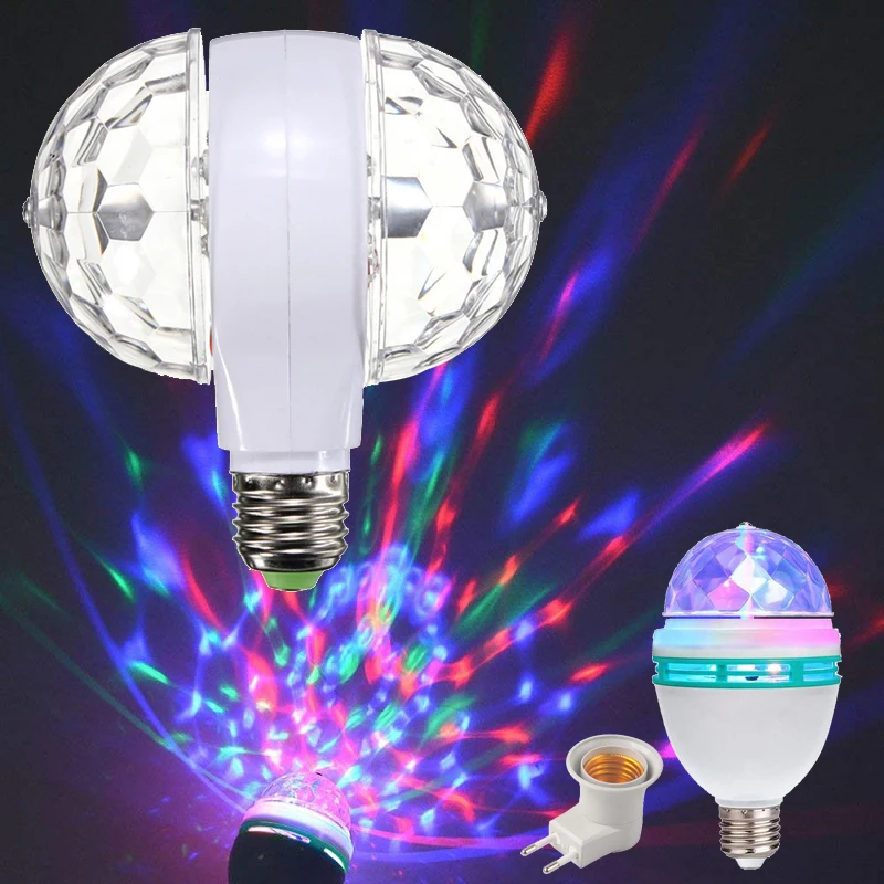 Диско-светильник E27 RGB светодиодный светильник с автоматическим вращением