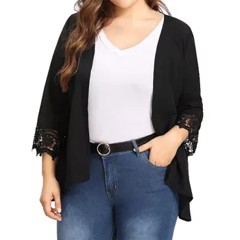 

Coats And Jackets Women Summer Feminine Fashion Plus Size Lace Open Front Loose Causal Lightweight Kimono Cardigan Outwear